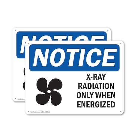 Signmission Radiation & Laser Sign, 10 in H x 14 in W, Aluminum, Rectangle OS-2PACK-NS-A-1014-L-19082
